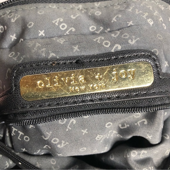 Olivia & Joy Beige Woven Black Leather Gold‎ Hardware Chain Purse - Picture 15 of 16